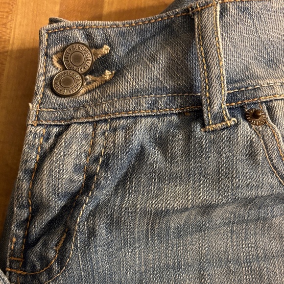 Aeropostale Classic Blue Denim Crop Pants Size 9/10. Nwts - Picture 2 of 10